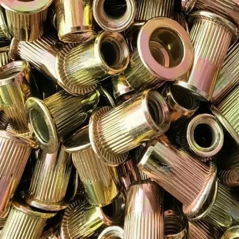 

20-50Pcs Blind Rivet Nut Set Flat Head Threaded Rivet Insert Nut Cover Rivet Nut Crimping Assortment Kit M3/4/5/6/8/10/12