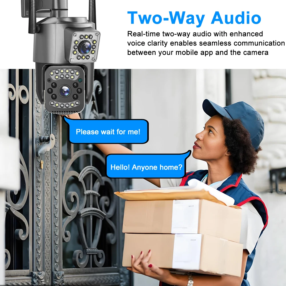 4K 8MP Dual Lens 4G IP Camera Night Vision Ai Human Detect PTZ Outdoor Video Camara Wireless V380 Pro CCTV Security Protection