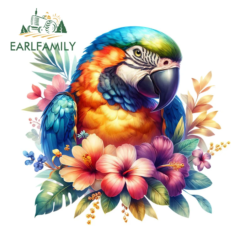 EARLFAMILY Parrot Car Stickers Attractive Personality Computer Cooler Decal DIY Suitable For Motorcycle Car Bumper Window Decor