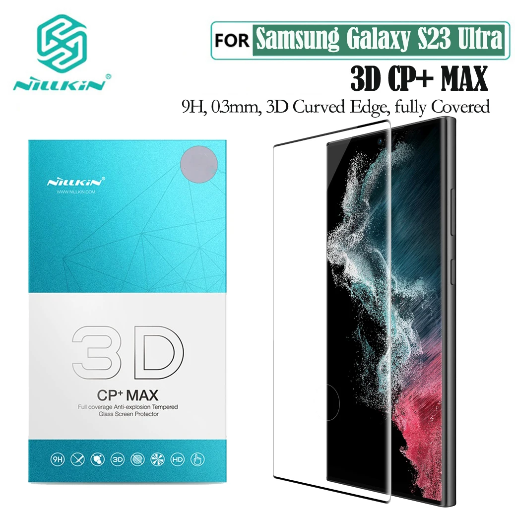 For Samsung Galaxy S23 Ultra Tempered Glass Nillkin 3D CP+Max Anti-Explosion Full Coverage Screen Protector For Samsung S23Ultra