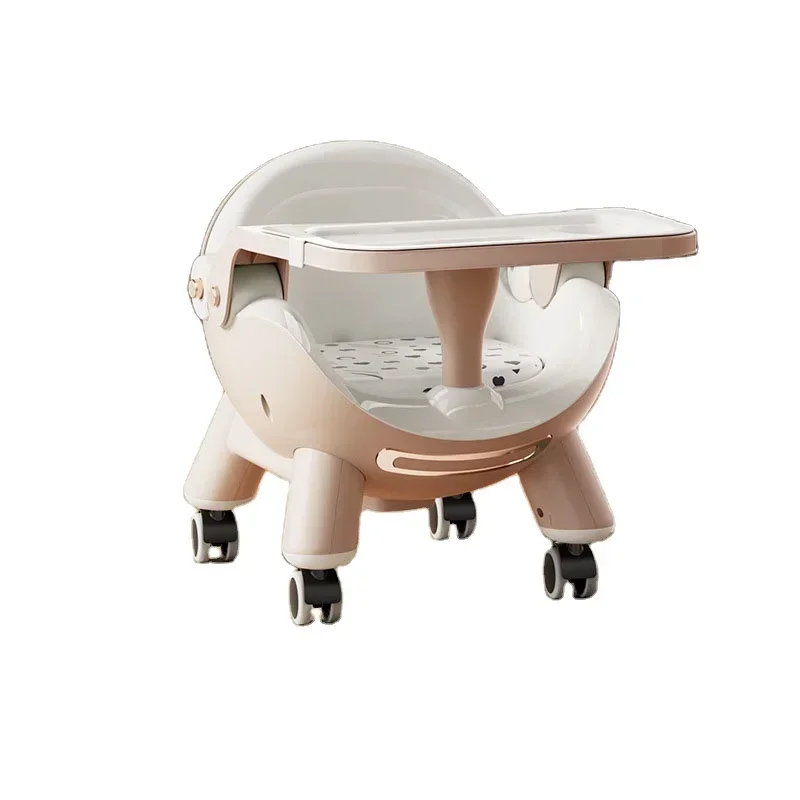 Modren Portable Baby Dinning Chairs Baby High Chair on Wheels Home Dining Table Eating Stool Convenient Sitting and Sliding