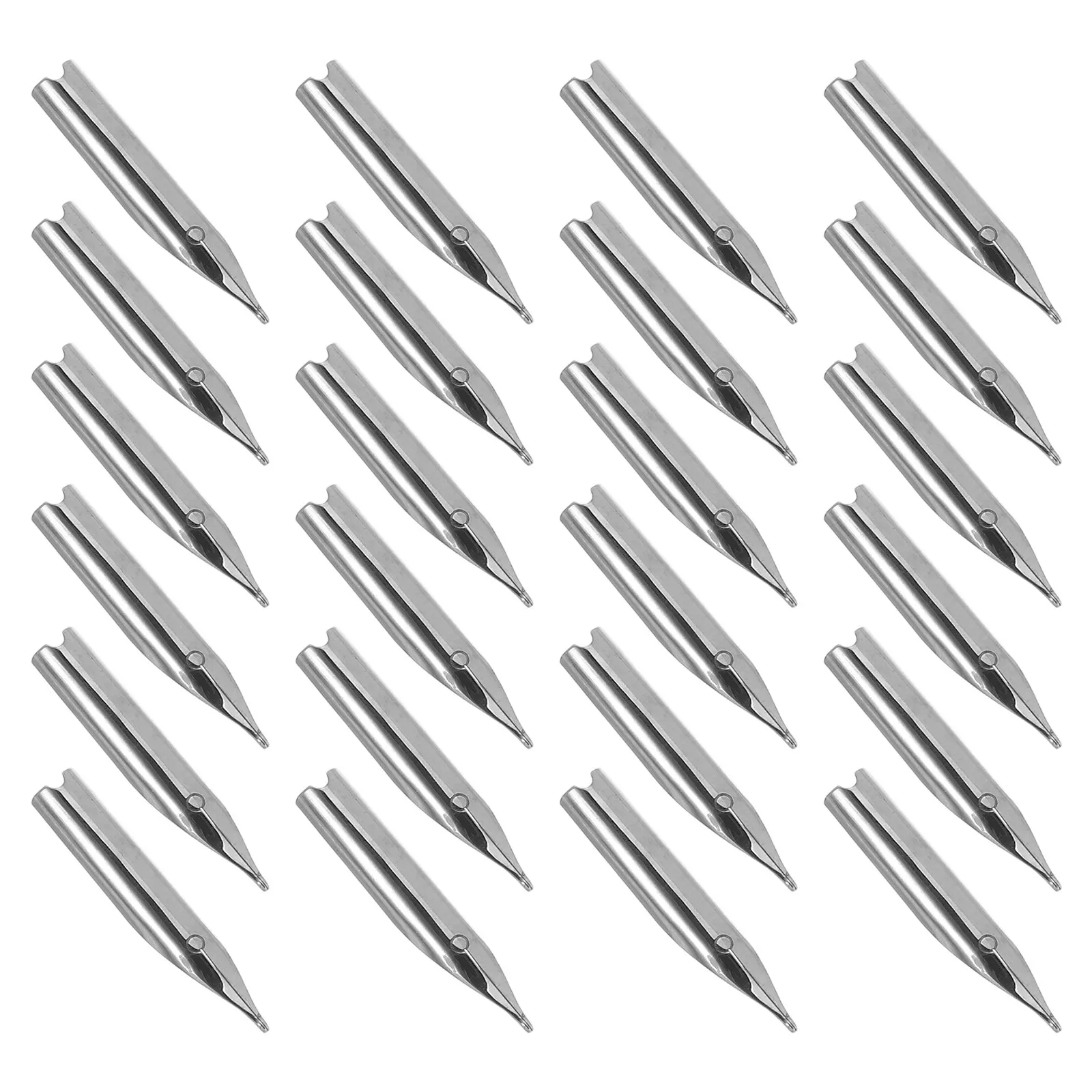 25Pcs Steel Fountain Pen Nibs 0.38mm Fine Tip Replacement Smooth Writing Long Term Durability Precision Fit Calligraphy Drawing
