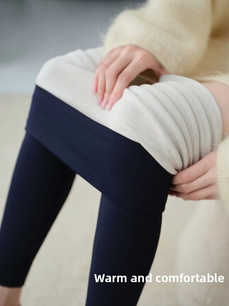 

Thiened Fce теплые штаны для йоги с высокой талией, длинные колготки iny синие облегающие зимние новые женские брюки Ice And Snow Danny