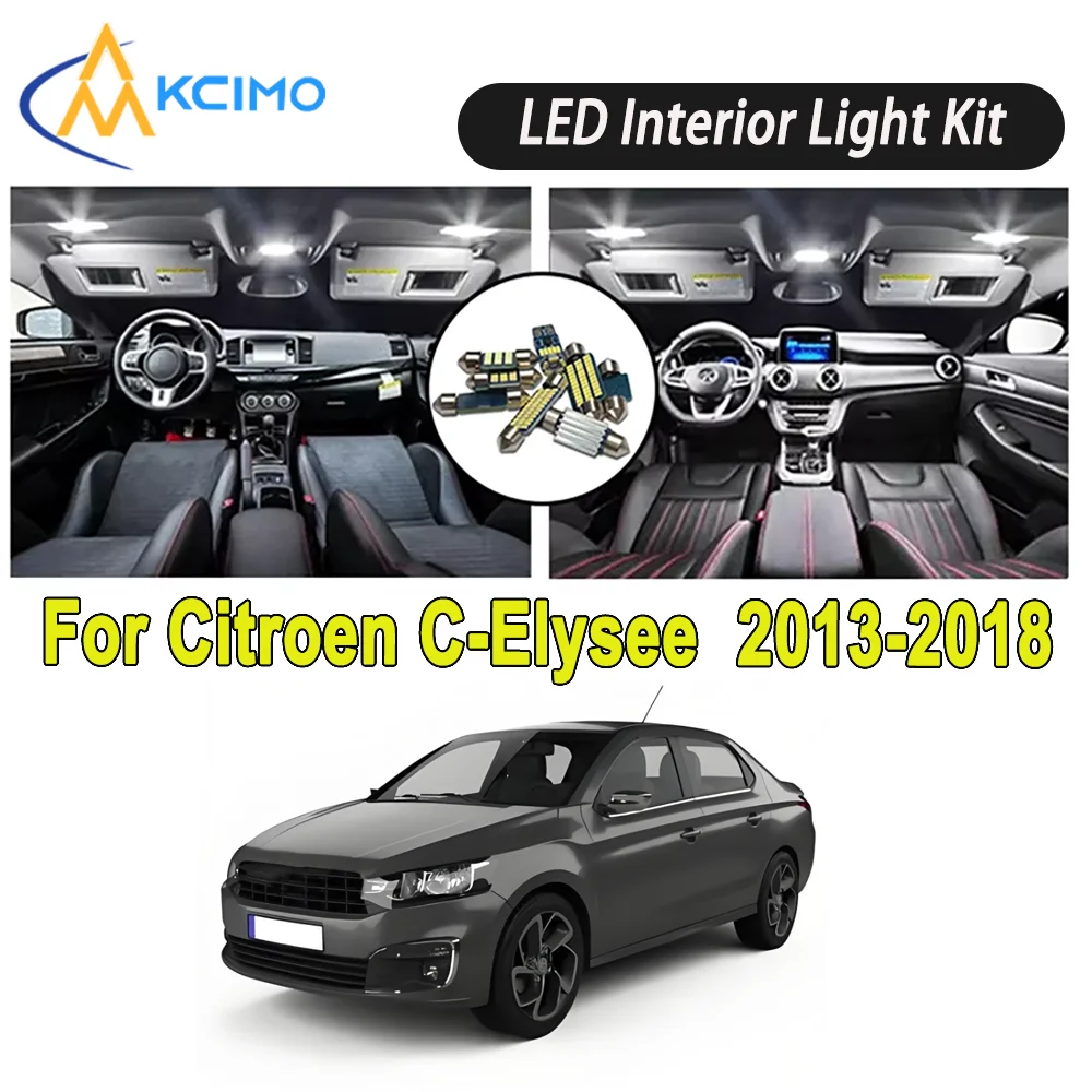 

New Light Bulb For Citroen C-Elysee (2013-2018) Premium Bright LED Interior Dome Map Trunk Light Kit Car Led Lamps Canbus Car
