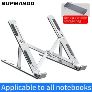 Alloy Laptop Holder Stand Aluminum, adjustable, folding, portable, notebook, computer, survey, cooling, non -slip Main Sales Support for Notebook Aluminum - №3