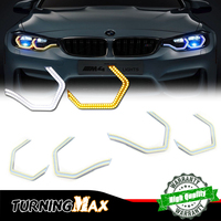 M4 Iconic Style White & Amber Dual-Color LED Angel Eye w/Relay Wirings Kit For BMW 2 3 4 5 Series Headlights Retrofit