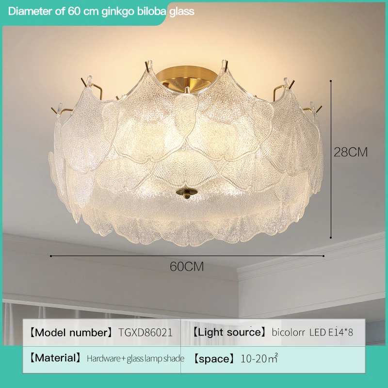Maple Leaf Cluster Plafondlamp Kleine Kroonluchter Woonkamer Eetkamer Eiland Decoratie Franse Retro Parel Glazen Kroonluchter