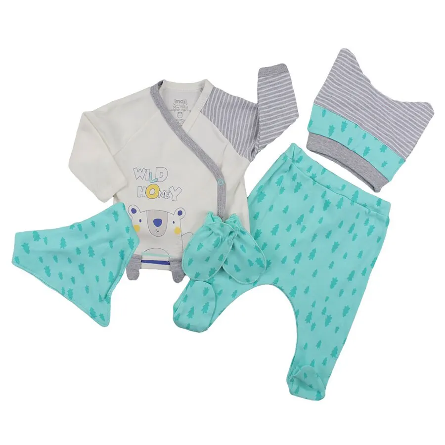 Baby Girl Boy Babies Newborn Clothing 5-pcs Hospital Outlet Custom Fabric Antibacterial Babies Healthy Safe Outfit Sets Dresses