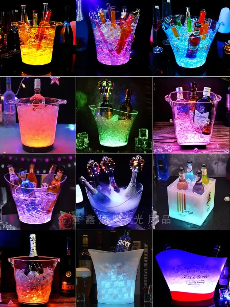 Customized Bar KTV Luminous Ice Bucket Good-looking Plastic Champagne  Wine