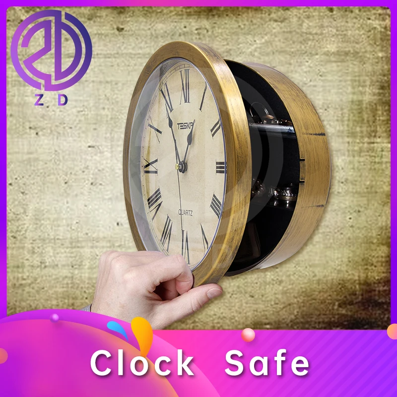 

clock safe the real clock visual confusion unlock box have 3 compartments secrete hidden storage clues escape game room props