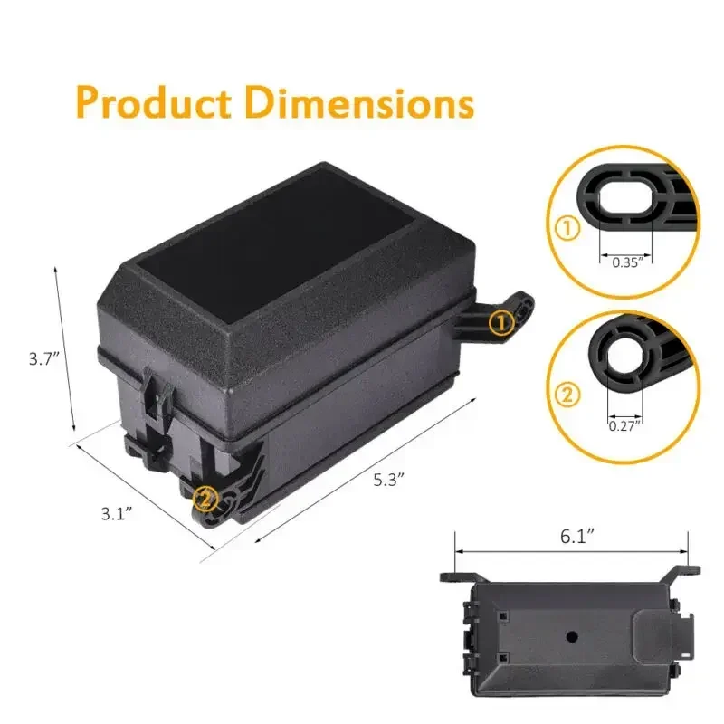 Universal Fuse box Relay Waterproof Black Replacement Accessories Block