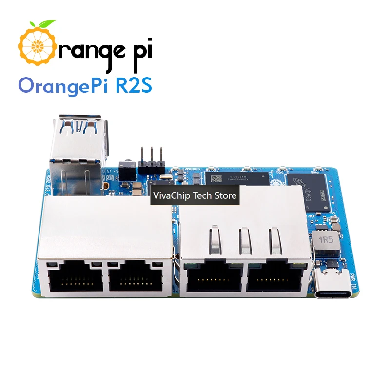VivaChip TechOrange Pi R2S 2GB RAM RISC-V Development Board 8GB EMMC 2 TOPS NPU 2x2.5G + 2x1000M Gigabit Ethernet Single Board C