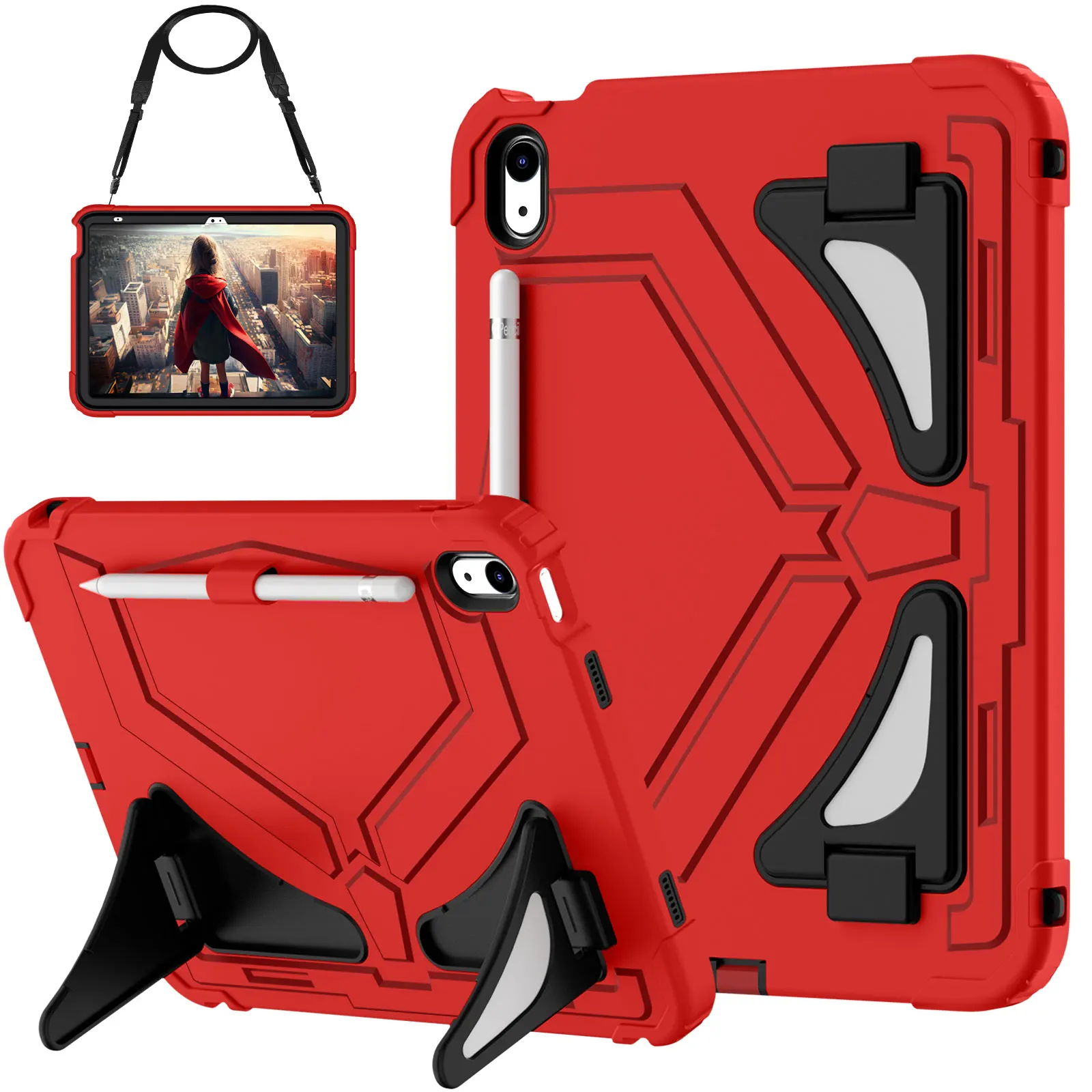 

Для iPad A16 11-й детский чехол, бронированный чехол-подставка для iPad 10th 10,9 дюймов, 2022, сверхпрочный противоударный чехол для планшета