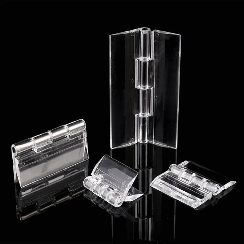 10Pcs Durable Acrylic Folding Hinges 25X33mm 30X35mm 45X35mm 65x42mm Transparent Plexiglass Hinges Mini Door Hardware