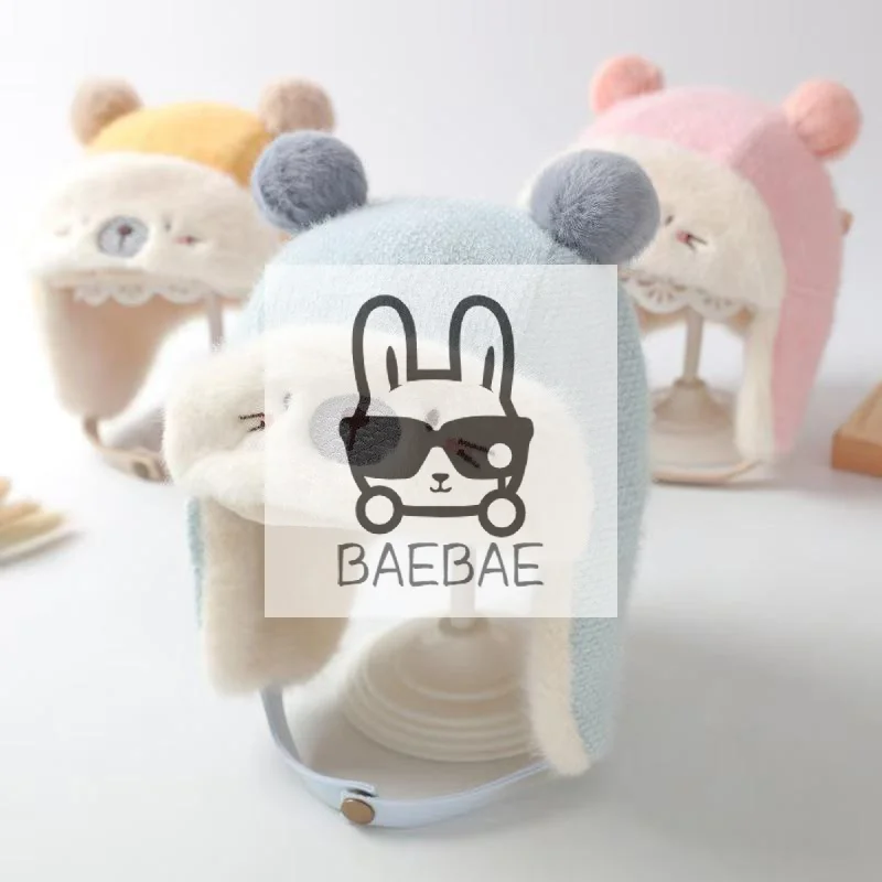 

Winter Cute Soft Keep Warm Lined Baby Cap Thickened Warm Ear Protection Hat For Boys And Girls Warm Children's Cap