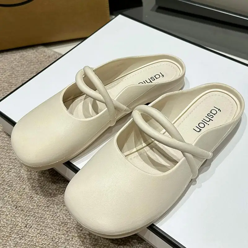 Bequeme Mary Jane Mules mit geschlossener Zehenpartie, Frühjahr 2026 Trend, Kreuzriemen, weiche dicke Sohle, Clogs, flache Gartenschuhe für Mädchen – Detail 10
