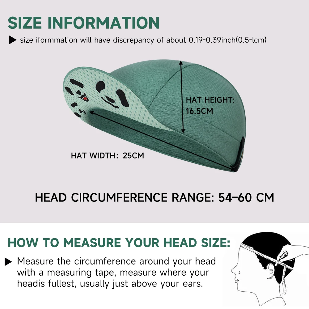 Santic Panda Print Cycling Cap Under Helmet Women Men Biker Cap Summer Running UV Protection Breathable Sweat Wicking Light Hats
