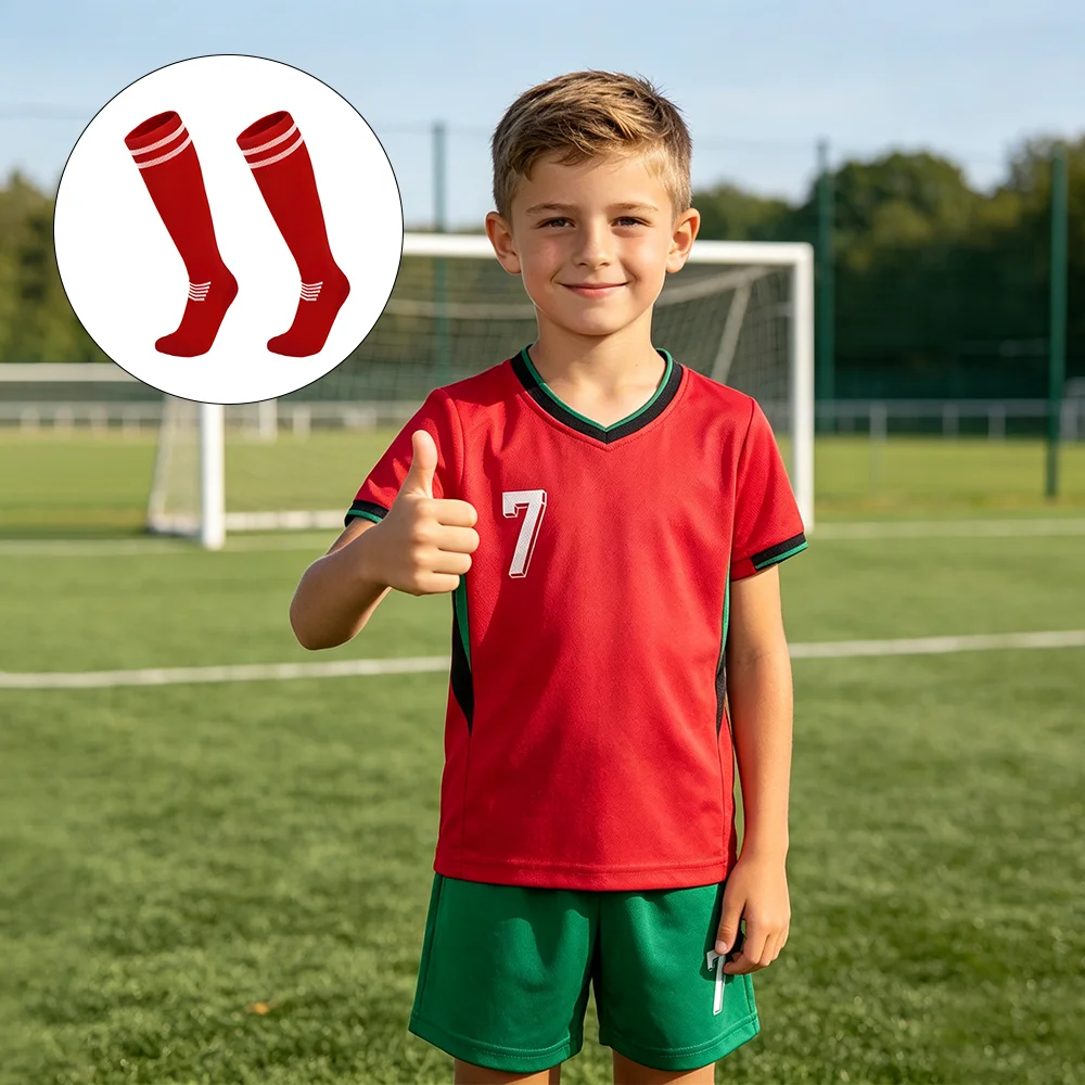 Kit Soccer Jerseys Kids Red No.7 T-shirt & Short Set Custom DIY Name Football Spports Fan Gift 3-13Years
