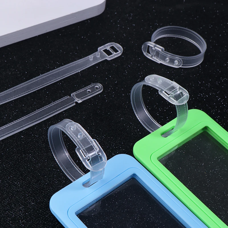 100pcs Travel Tags Plastic Bag Loops Transparent Luggage ID Label Strap Holder Lanyard Portable Travel Accessories