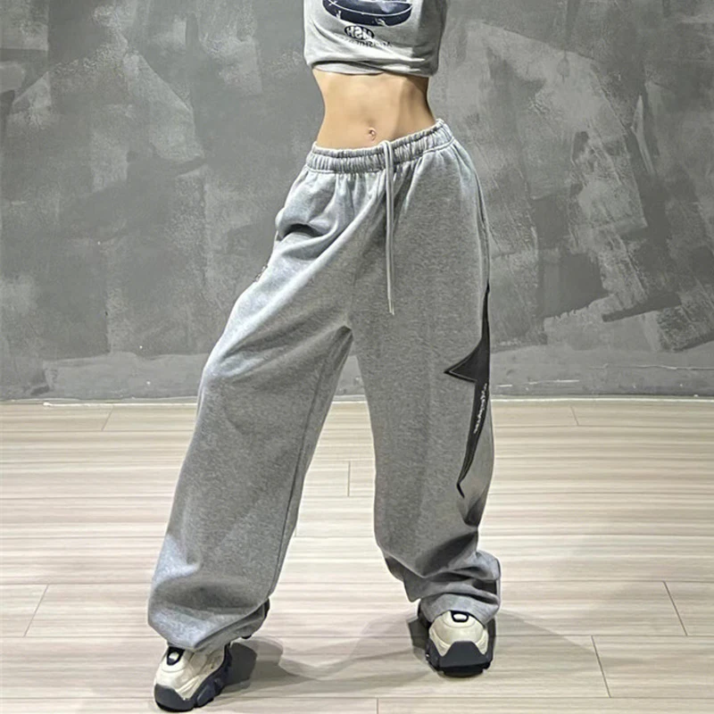 السراويل النسائية موضة عالية الخصر الهيب هوب بنطلون امرأة فضفاضة الركض Sweatpants بانت غير رسمي واسعة الساق بنطلون الشارع الشهير جديد