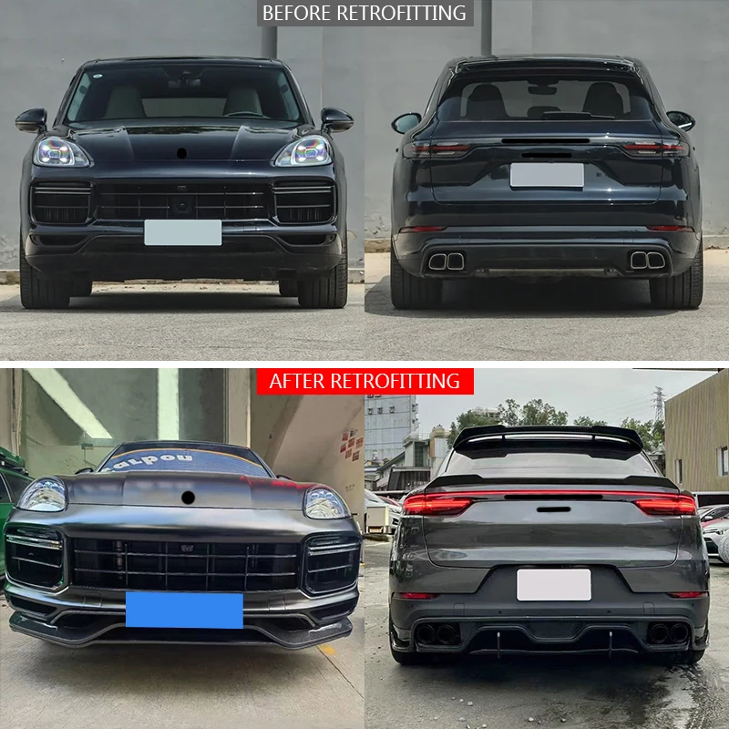 2018-2023 9Y0 GTS Turbo Front Bumper & Lip Rear Lip Guard Carbon Fiber Bolt-On Universal Fitment For SBody Kit Full Bod
