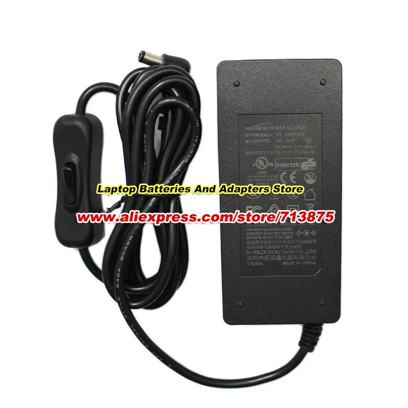 NT-320170D2 AC Adapter 32V 1.7A 54.4W Charger With 5.5x2.1mm Tip Power Supply