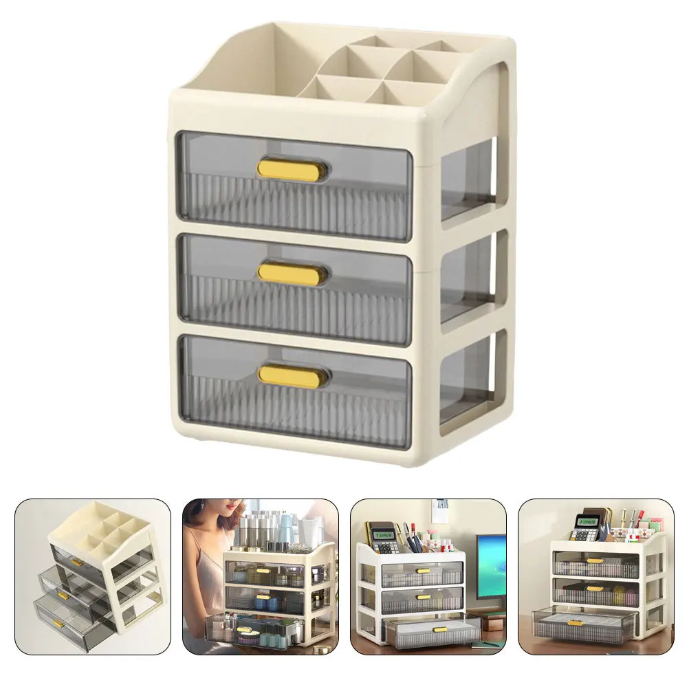 3 Tier Makeup Organizer with Drawers Countertop Storage Box for Vanity Bathroom Desk Use Organized Space for Eyeshadow