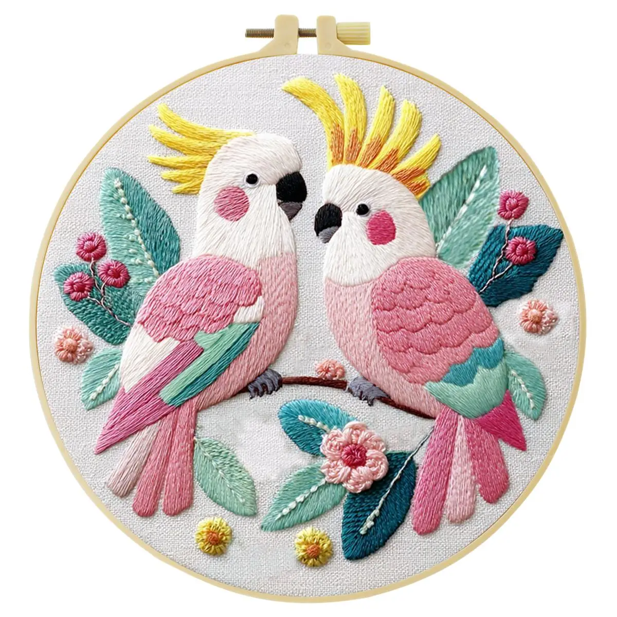 1 Stück 20X20CM/15X15CM 7,87/6,3 Zoll Tier - Vogel Stickerei Starter-Kit DIY-Kit DIY Stickerei-Set Handarbeiten Heimdekoration – Detail 2