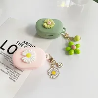 Fashion Daisy Flower Case for OnePlus Buds Z / Z2 TWS case Cute Silicone Earphone Cover with Keychain Accessory Box