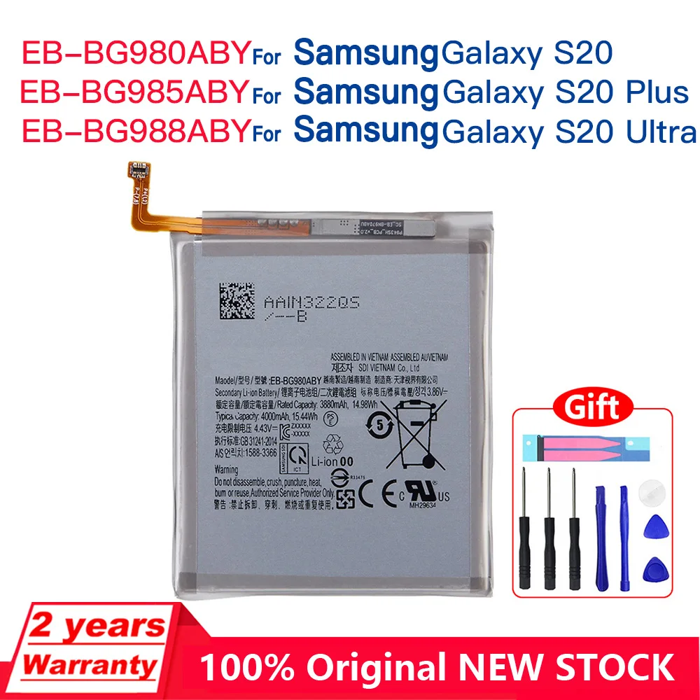 

Genuine EB-BG980ABY EB-BG985ABY EB-BG988ABY Battery For Samsung Galaxy S20+ S20 Plus/Ultra s20Ultra Mobile Phone Batteries+Tools