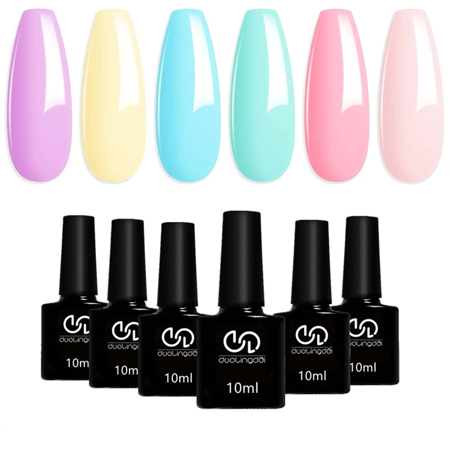 6-color Macaron Gel Nail Polish Set 8ml LED/ Light Curing Detachable Light Relax Gel Smooth and Easy to Color Nail Salon and Hom