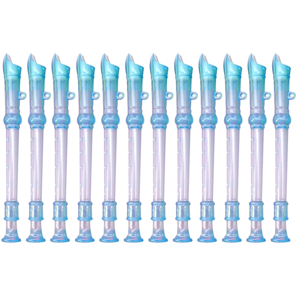 12 Pcs Little Flute Gentle Sound Clarinet Beginner Practice 6-Hole Student Instrument Kids Plastic Toy Resonant