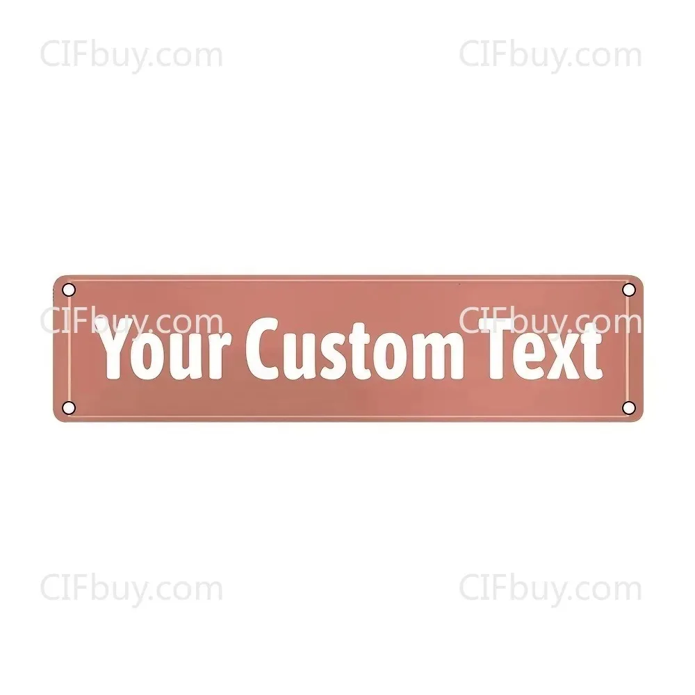 CIFbuy Anpassbare 2D Flache Einfache Metallplakette, Personalisierte Roségold-Dünnrahmen-Wanddekoration mit Individuellem Text für das Schlafzimmer (Nur Dekoration)