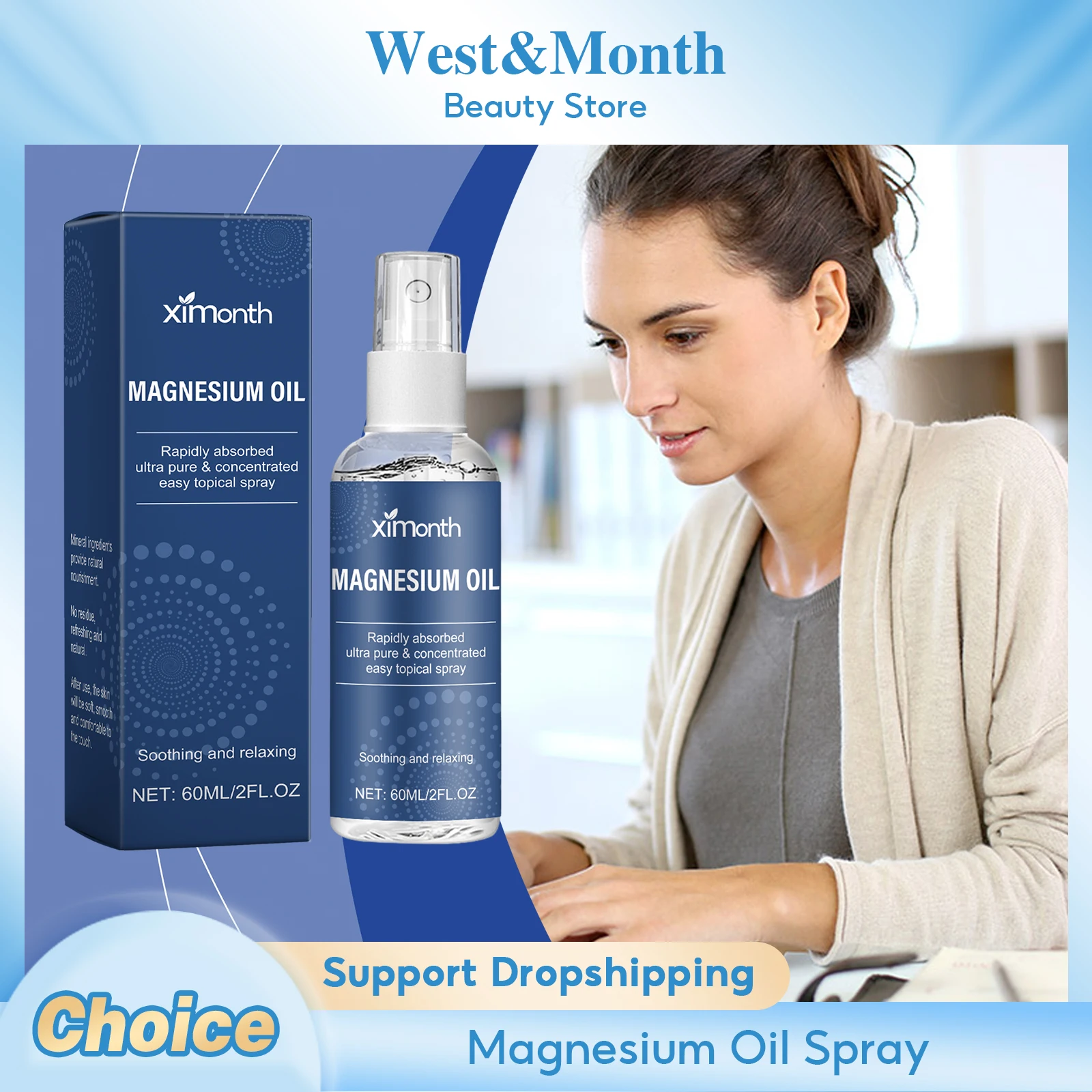 

Magnesium Oil Moisturizing Spray Better Sleep Relieve Muscle Relaxing Body Mind Soothing Dryness Magnesium Essential Oil Spray