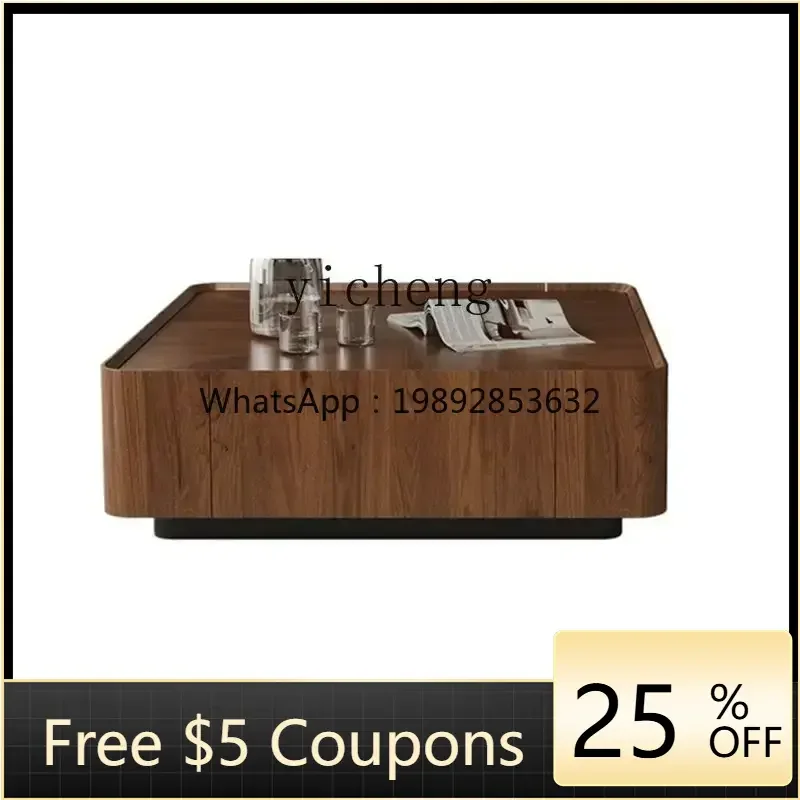 

Минималистичный журнальный столик U8 из орехового дерева в античном стиле, квадратный, простой, для небольшой квартиры, с функцией хранения, комбинированный, для гостиной.