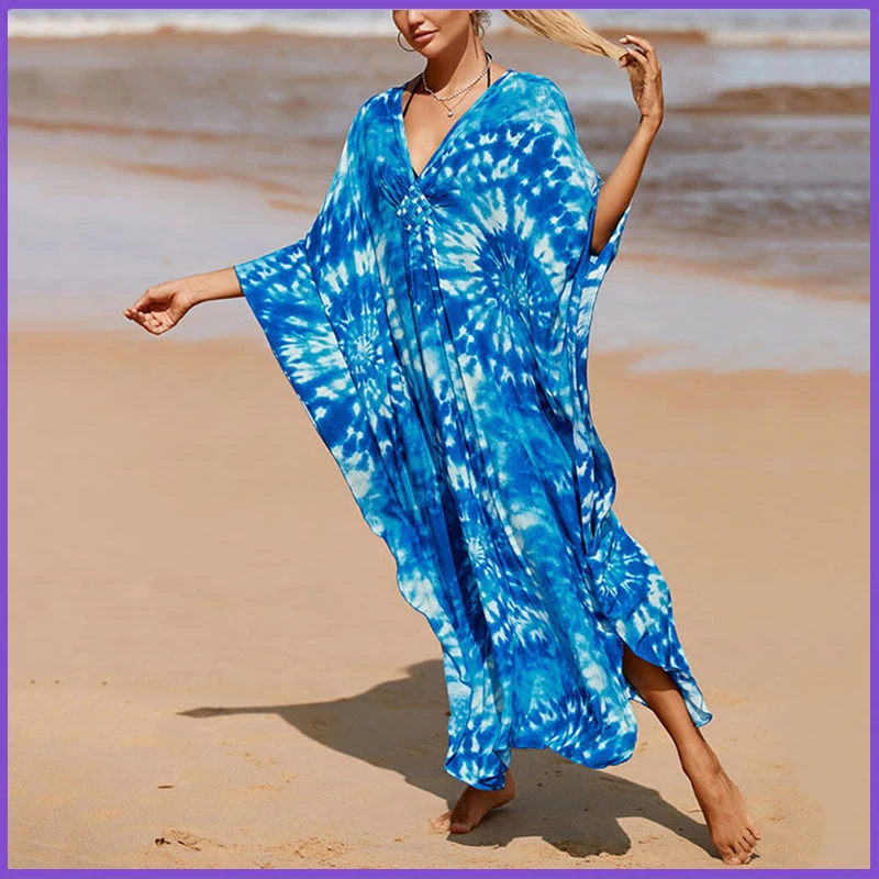 

Summer Plus Size Dresses For Women Comfortable Loose Casual Frocks Tourist Vacation Beach Clothing Oversized Long Beach Dress