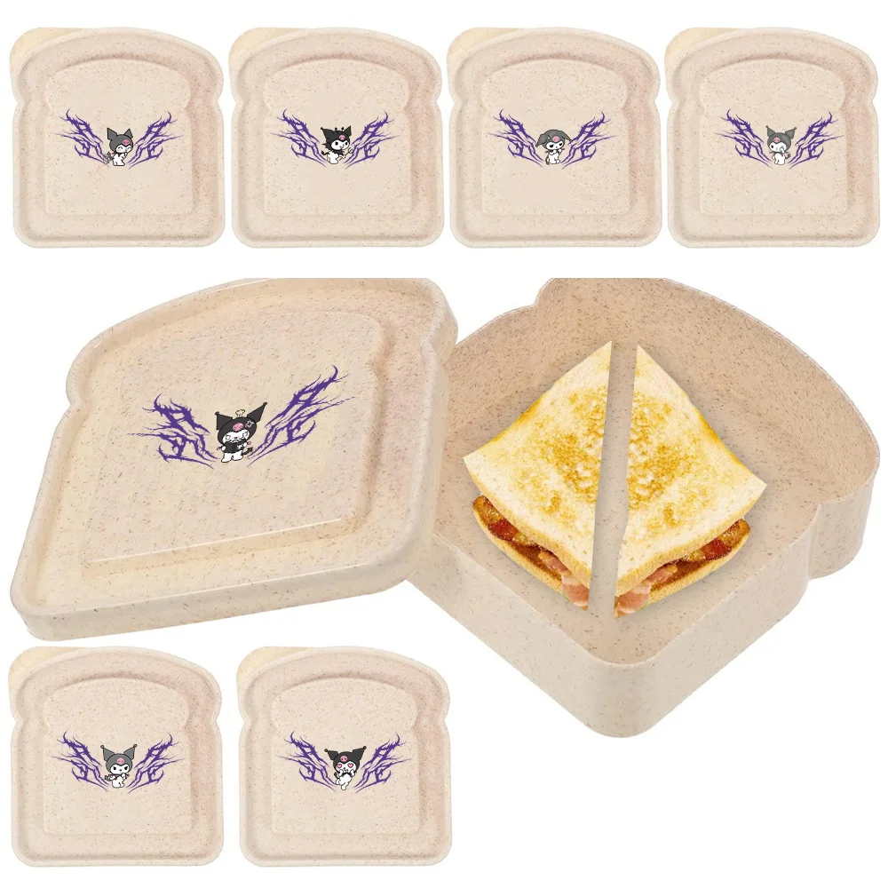Reusable Microwave Toast Lunch Box Portable Sandwich Storage Case with U-shaped Opening Lid