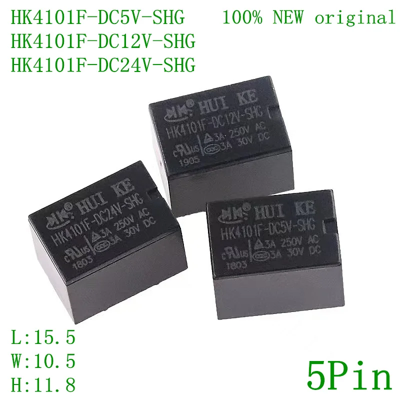 50pcs HK4101F Relay HK4101F-DC24V-SHG HK4101F-DC12V-SHG HK4101F-DC5V-SHG 24VDC 24V 12V 5V 5 feets Relay