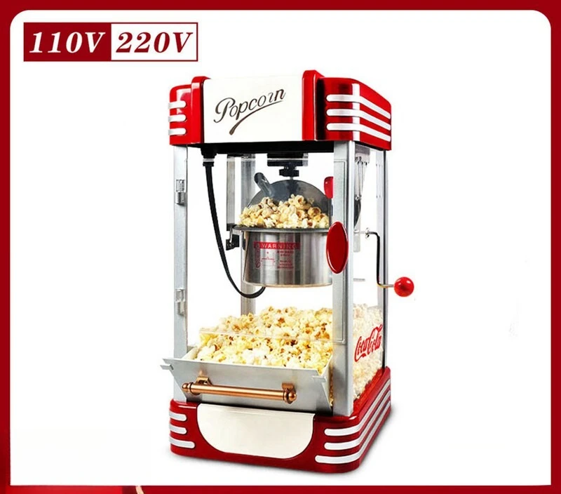 Mini Popcorn Machine Small Electric Corn Popper Home Commercial Kettle Type Oil Sugar Adding Support Butter Maker