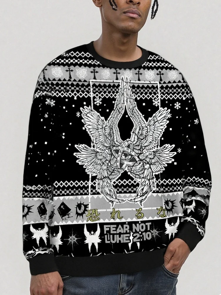 

Vintage Fear Not Christian Lightweight Sweater 2026 Autumn Round Neck Long Sleeve Harajuku Sports Sweatshirts Casual Pullovers
