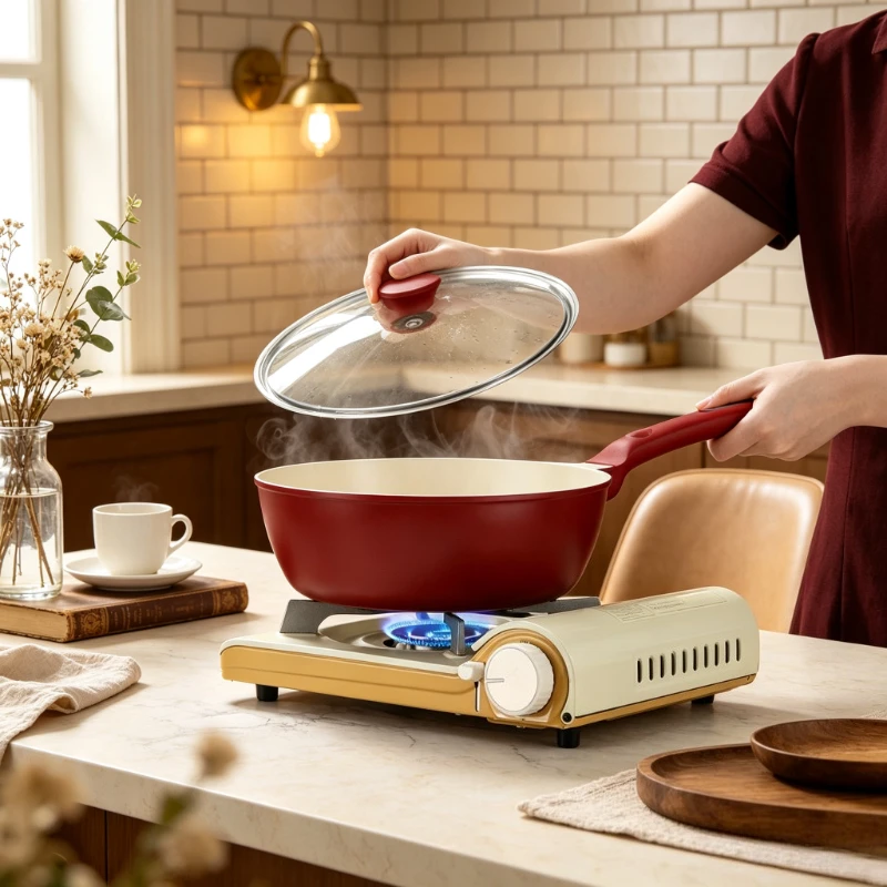 

Ceramic Non-Stick Small Wok for One Person Home Cooking Frying Pan with Flat Bottom for Gas Stove,Long-Lasting Non-Stick Durable