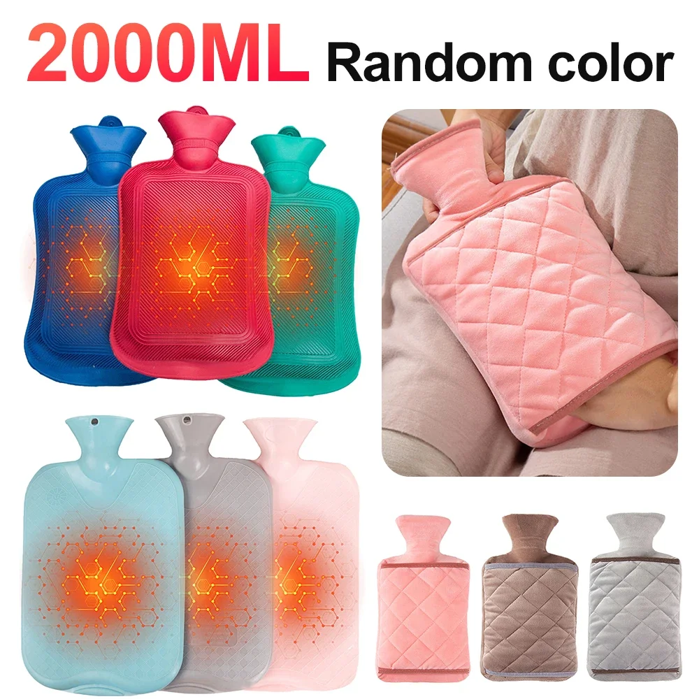 1pcs Large Hot Water Bag with Cover for Grils Winter Plush Hand & Feet Warmer Explosion-Proof Water Bottle Cover for Hot Water