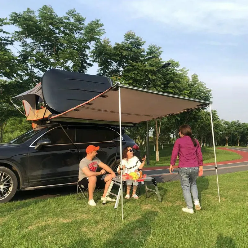Aluminum Alloy SUV Rooftop Tent Oxford Waterproof Portable Four-season Quick Automatic Opening Black Canopy One Bedroom