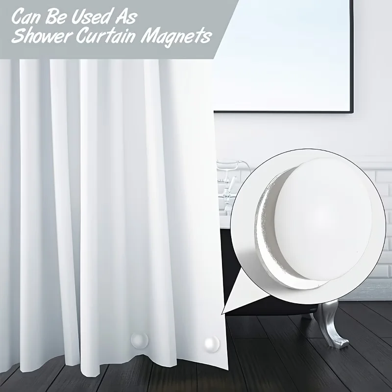 4 PCS Plastic-Covered Magnetic Curtain Weights, Heavy-Duty No Sew Magnets, Prevents Blowing Away, for Drapes, Tablecloths