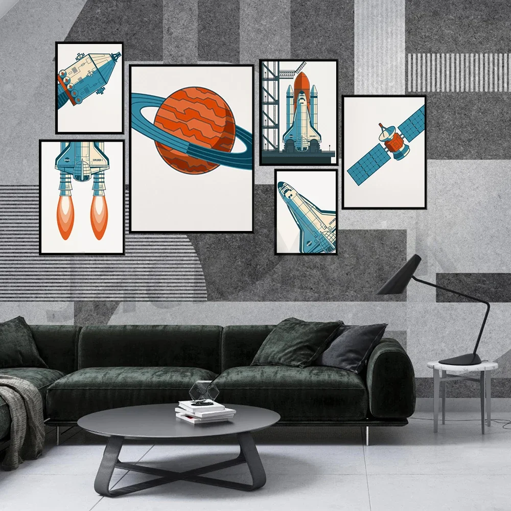 Retro Space Gallery Wall - Classroom Decor, high school middle school, science, classroom decor, astronomy, planets, spaceship