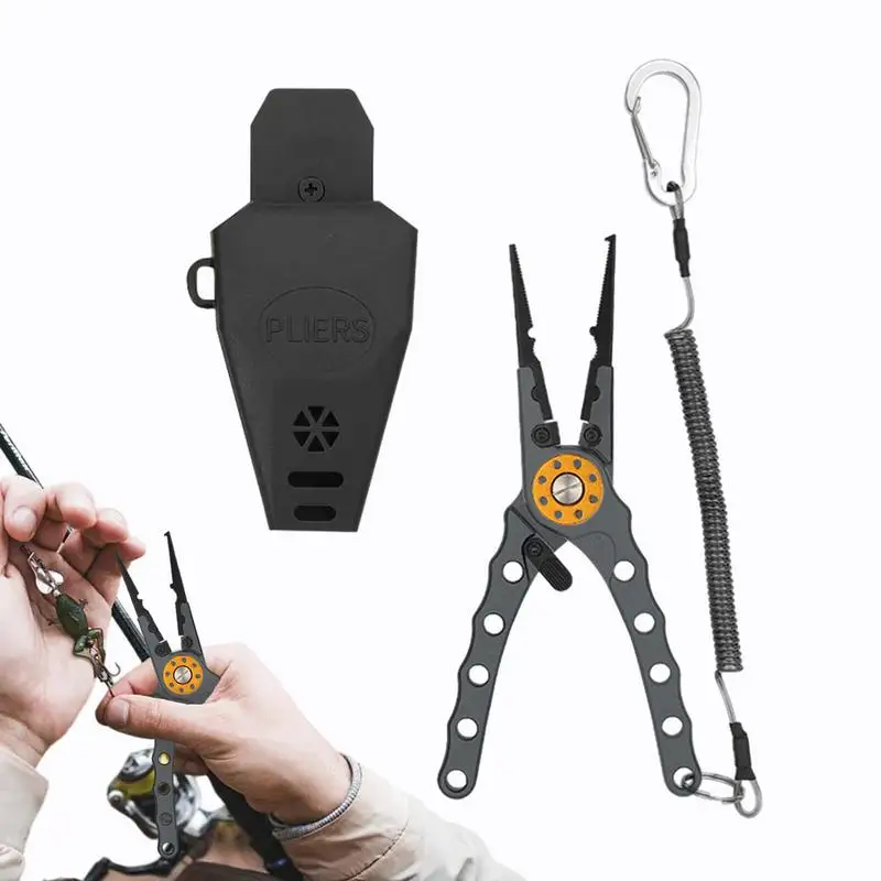 Portable Fishing Pliers Aluminum Alloy Fishing Lines Cutters Lines Cutter Hook Remover Split Ring Rust Resistant For Husband