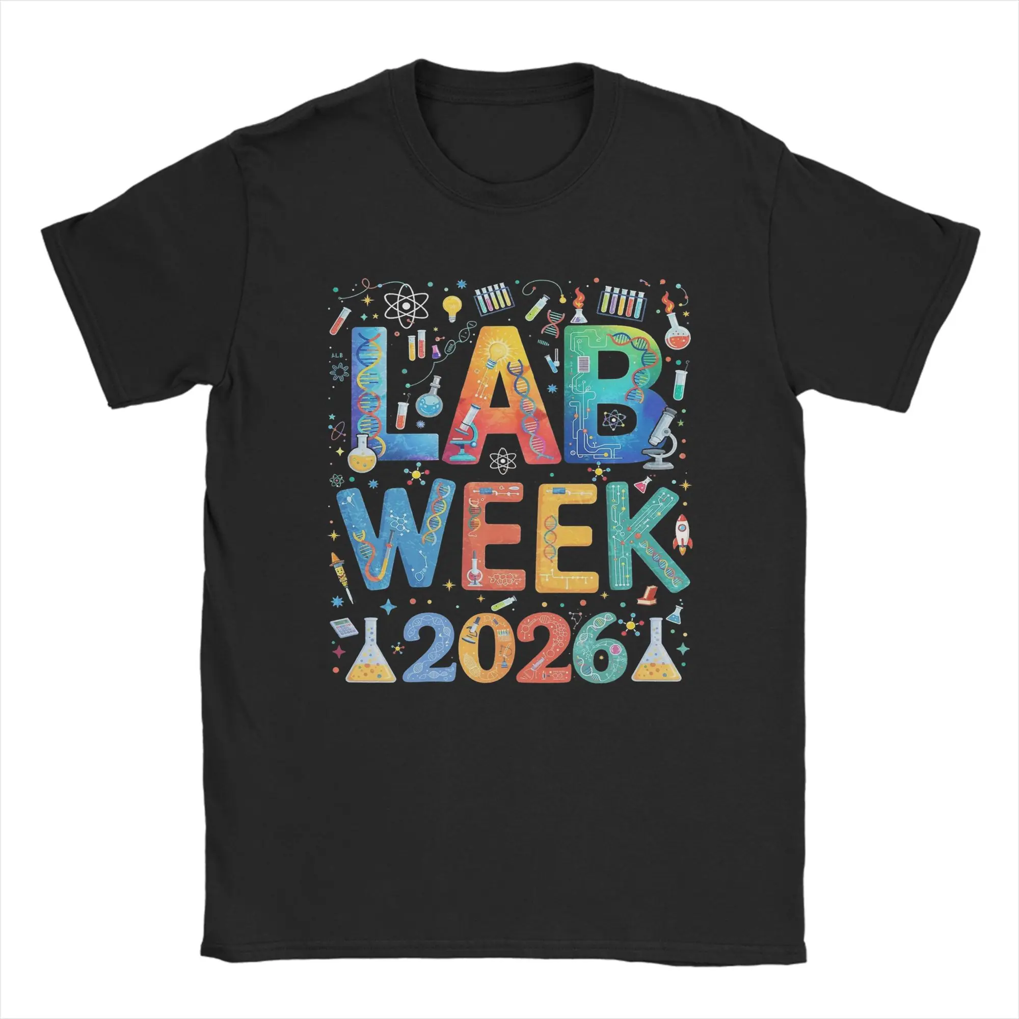 2026 Lab Week Medical Lab Technician T Shirt for Men 100% Cotton Casual T-Shirt Crew Neck  Tees Short Sleeve Clothing Birthday