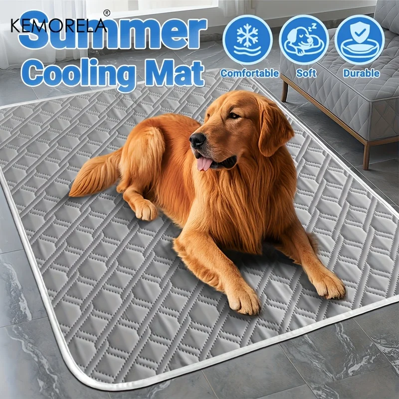 KEMORELA 1PC Almofada de Resfriamento para Animais de Estimação, Lavável e Antiderrapante, Cama de Resfriamento Grande para Cães e Almofada de Gelo para Gatos