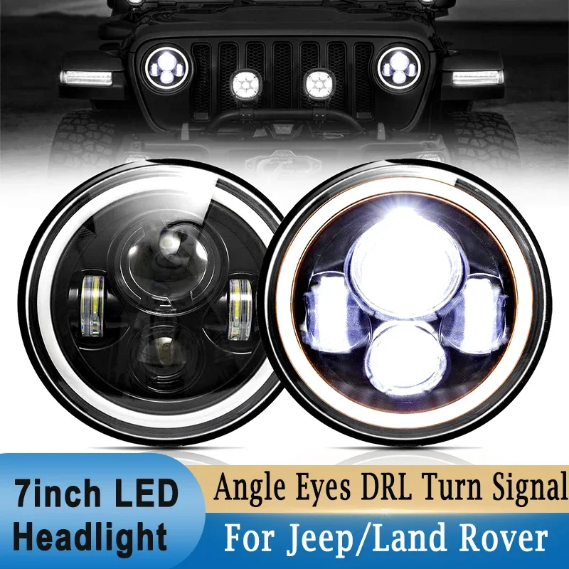 7 inch 60W LED Headlights for Jeep CJ/Wrangler JK Headlamps Led Driving Light for Land Rover Defender H4 H13 Round Headlight