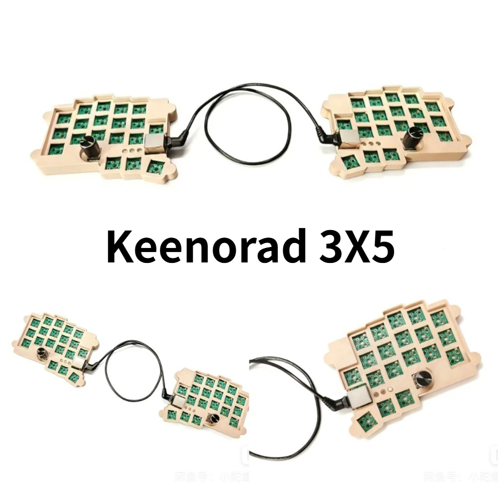 

Keenorad 3X5 Wired Split Keyboard Kit Dual Knob Use Ethernet Cable Hot Pluggable Portable Ergonomic Keyboard QMK/VIAL